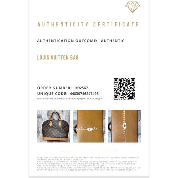 Authenticated Louis Vuitton Alma PM Brown Monogram Canvas Leather Handbag w/COA - Picture 3 of 13